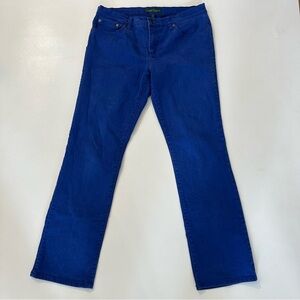 LRL Lauren Jeans Ralph Lauren Women’s size 12 Vibrant Blue Modern Straight Jeans